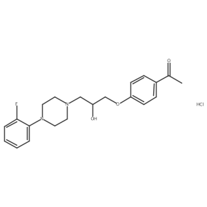 1-[4-[3-[4-(2-fluorophenyl)piperazin-1-yl]-2-hydroxy-propoxy]phenyl]ethanone;hydrochloride Structure