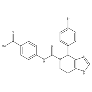 4-({[4-(4-bromophenyl)-3,4,6,7-tetrahydro-5H-imidazo[4,5-c]pyridin-5-yl]carbonyl}amino)benzoic acid Structure