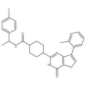 1-[7-(2-fluorophenyl)-4-oxo-3H,4H-thieno[3,2-d]pyrimidin-2-yl]-N-[1-(4-fluorophenyl)ethyl]piperidine-4-carboxamide Structure
