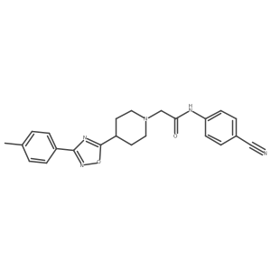 N-(4-cyanophenyl)-2-{4-[3-(4-methylphenyl)-1,2,4-oxadiazol-5-yl]piperidin-1-yl}acetamide Structure
