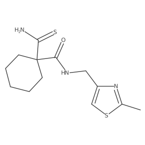 Cyclohexanecarboxamide, 1-(aminothioxomethyl)-N-[(2-methyl-4-thiazolyl)methyl]- Structure