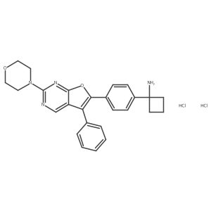 1-(4-(2-Morpholino-5-phenylfuro[2,3-d]pyrimidin-6-yl)phenyl)cyclobutanamine dihydrochloride结构式