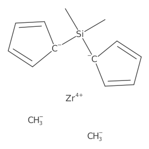 Dimethyl[dimethylbis(cyclopentadienyl)silyl]zirconium Structure