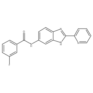 3-fluoro-N-[2-(pyridin-2-yl)-1H-benzimidazol-6-yl]benzamide结构式