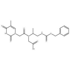 (S)-2-(N-(1-(((Benzyloxy)carbonyl)amino)propan-2-yl)-2-(5-methyl-2,4-dioxo-3,4-dihydropyrimidin-1(2H)-yl)acetamido)acetic acid Structure