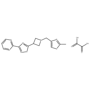 5-(1-((2-Methylthiazol-4-yl)methyl)azetidin-3-yl)-3-(pyrimidin-2-yl)-1,2,4-oxadiazole oxalate Structure