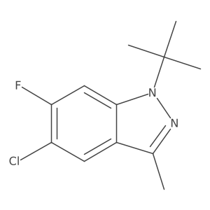 1-tert-butyl-5-chloro-6-fluoro-3-methyl-1H-indazole结构式