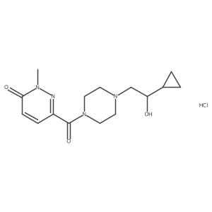 6-(4-(2-cyclopropyl-2-hydroxyethyl)piperazine-1-carbonyl)-2-methylpyridazin-3(2H)-one hydrochloride结构式