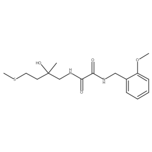 N1-(2-hydroxy-2-methyl-4-(methylthio)butyl)-N2-(2-methoxybenzyl)oxalamide结构式