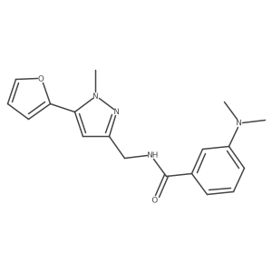 3-(dimethylamino)-N-((5-(furan-2-yl)-1-methyl-1H-pyrazol-3-yl)methyl)benzamide Structure