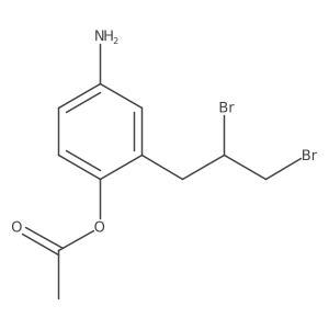 4-Amino-2-(2,3-dibromopropyl)phenyl acetate结构式