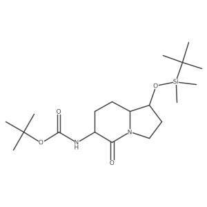tert-butyl N-[(1S,6S,8aS)-1-[tert-butyl(dimethyl)silyl]oxy-5-oxo-2,3,6,7,8,8a-hexahydro-1H-indolizin-6-yl]carbamate Structure