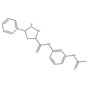 N-(3-acetamidophenyl)-5-pyridin-3-ylpyrazolidine-3-carboxamide结构式