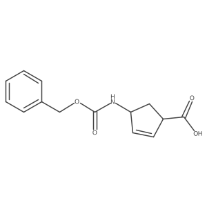 4-(((Benzyloxy)carbonyl)amino)cyclopent-2-ene-1-carboxylic acid Structure