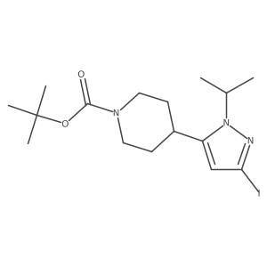tert-butyl 4-(3-iodo-1-isopropyl-1H-pyrazol-5-yl)piperidine-1-carboxylate结构式