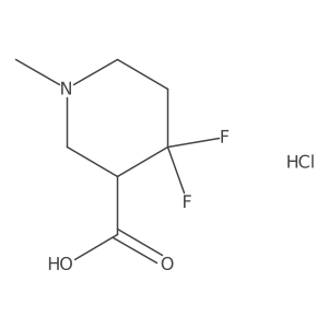 4,4-Difluoro-1-methylpiperidine-3-carboxylic acid hydrochloride Structure