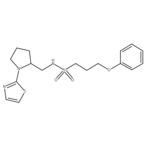 3-phenoxy-N-((1-(thiazol-2-yl)pyrrolidin-2-yl)methyl)propane-1-sulfonamide结构式