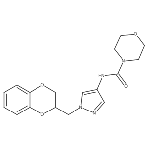 N-(1-((2,3-dihydrobenzo[b][1,4]dioxin-2-yl)methyl)-1H-pyrazol-4-yl)morpholine-4-carboxamide Structure