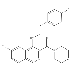 (6-Chloro-4-{[2-(4-chlorophenyl)ethyl]amino}quinolin-3-yl)(morpholin-4-yl)methanone结构式