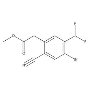 Methyl 4-bromo-2-cyano-5-(difluoromethyl)phenylacetate结构式