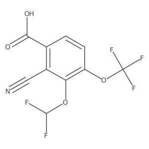 2-Cyano-3-(difluoromethoxy)-4-(trifluoromethoxy)benzoic acid Structure