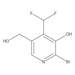 2-Bromo-4-(difluoromethyl)-5-(hydroxymethyl)pyridin-3-ol结构式