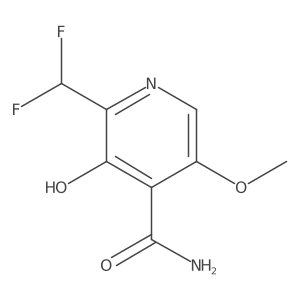 2-(Difluoromethyl)-3-hydroxy-5-methoxypyridine-4-carboxamide结构式