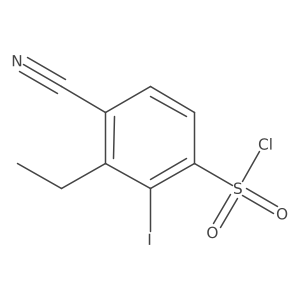 4-Cyano-3-ethyl-2-iodobenzene-1-sulfonyl chloride Structure