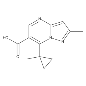 2-Methyl-7-(1-methylcyclopropyl)pyrazolo[1,5-a]pyrimidine-6-carboxylic acid Structure