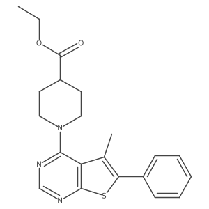 Ethyl 1-(5-methyl-6-phenylthieno[2,3-d]pyrimidin-4-yl)piperidine-4-carboxylate Structure