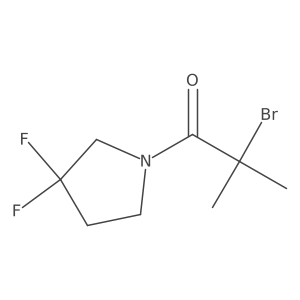 2-Bromo-1-(3,3-difluoropyrrolidin-1-yl)-2-methylpropan-1-one结构式
