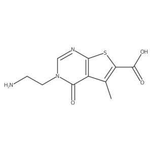 3-(2-Aminoethyl)-5-methyl-4-oxo-3,4-dihydrothieno[2,3-d]pyrimidine-6-carboxylic acid结构式
