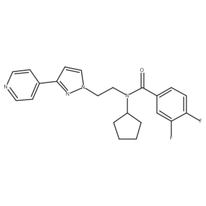 N-cyclopentyl-3,4-difluoro-N-(2-(3-(pyridin-4-yl)-1H-pyrazol-1-yl)ethyl)benzamide Structure