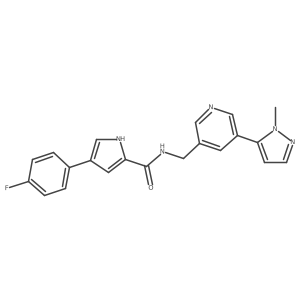 4-(4-fluorophenyl)-N-((5-(1-methyl-1H-pyrazol-5-yl)pyridin-3-yl)methyl)-1H-pyrrole-2-carboxamide Structure