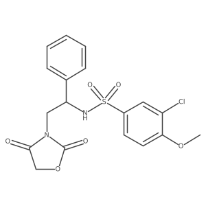 3-chloro-N-(2-(2,4-dioxooxazolidin-3-yl)-1-phenylethyl)-4-methoxybenzenesulfonamide结构式