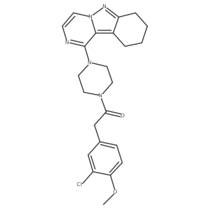 2-(3-Chloro-4-methoxyphenyl)-1-(4-(7,8,9,10-tetrahydropyrazino[1,2-b]indazol-1-yl)piperazin-1-yl)ethanone Structure