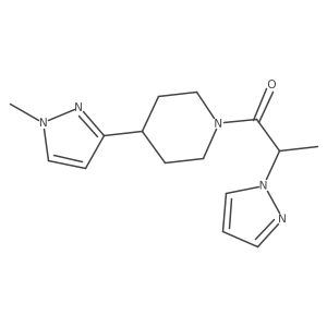 1-(4-(1-methyl-1H-pyrazol-3-yl)piperidin-1-yl)-2-(1H-pyrazol-1-yl)propan-1-one Structure
