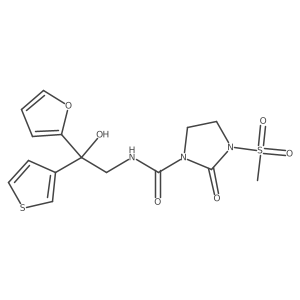 N-(2-(furan-2-yl)-2-hydroxy-2-(thiophen-3-yl)ethyl)-3-(methylsulfonyl)-2-oxoimidazolidine-1-carboxamide结构式