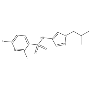 2,6-difluoro-N-[1-(2-methylpropyl)-1H-pyrazol-4-yl]pyridine-3-sulfonamide结构式