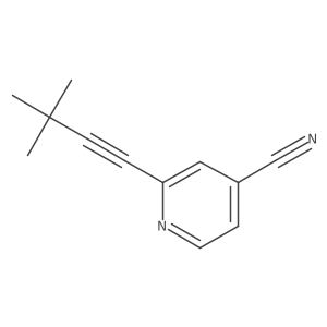 2-(3,3-Dimethylbut-1-yn-1-yl)pyridine-4-carbonitrile结构式
