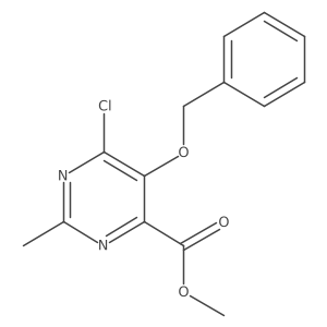 Methyl 5-(benzyloxy)-6-chloro-2-methylpyrimidine-4-carboxylate结构式
