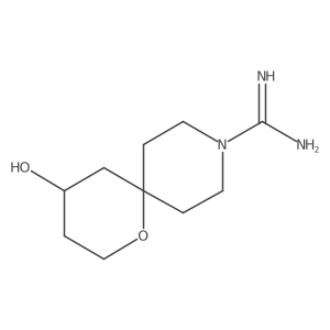 4-Hydroxy-1-oxa-9-azaspiro[5.5]undecane-9-carboximidamide结构式