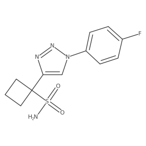1-[1-(4-fluorophenyl)-1H-1,2,3-triazol-4-yl]cyclobutane-1-sulfonamide结构式