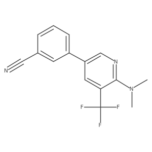 3-[6-(Dimethylamino)-5-(trifluoromethyl)pyridin-3-yl]benzonitrile Structure