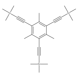 ((2,4,6-Trimethylbenzene-1,3,5-triyl)tris(ethyne-2,1-diyl))tris(trimethylsilane) Structure