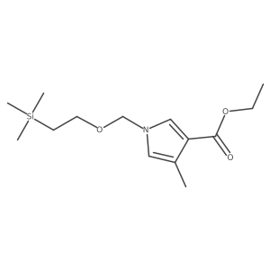 Ethyl 4-methyl-1-[[2-(trimethylsilyl)ethoxy]methyl]-1H-pyrrole-3-carboxylate结构式