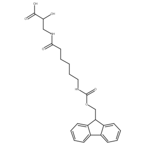 (2S)-3-[6-({[(9H-fluoren-9-yl)methoxy]carbonyl}amino)hexanamido]-2-hydroxypropanoic acid结构式