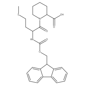 (2R)-1-[(2R)-2-({[(9H-fluoren-9-yl)methoxy]carbonyl}amino)-4-(methylsulfanyl)butanoyl]piperidine-2-carboxylic acid结构式