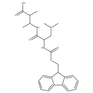 3-[(2S)-3-(dimethylamino)-2-({[(9H-fluoren-9-yl)methoxy]carbonyl}amino)propanamido]-2-methylbutanoic acid Structure