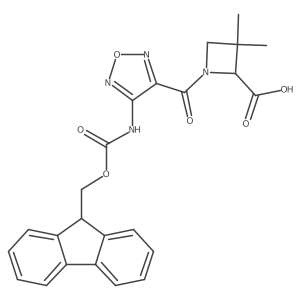 1-[4-({[(9H-fluoren-9-yl)methoxy]carbonyl}amino)-1,2,5-oxadiazole-3-carbonyl]-3,3-dimethylazetidine-2-carboxylic acid结构式